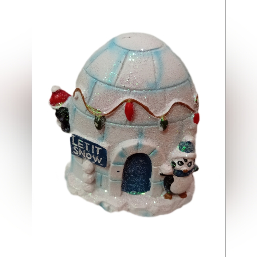 Charming Winter Igloo with Penguin and Lights
